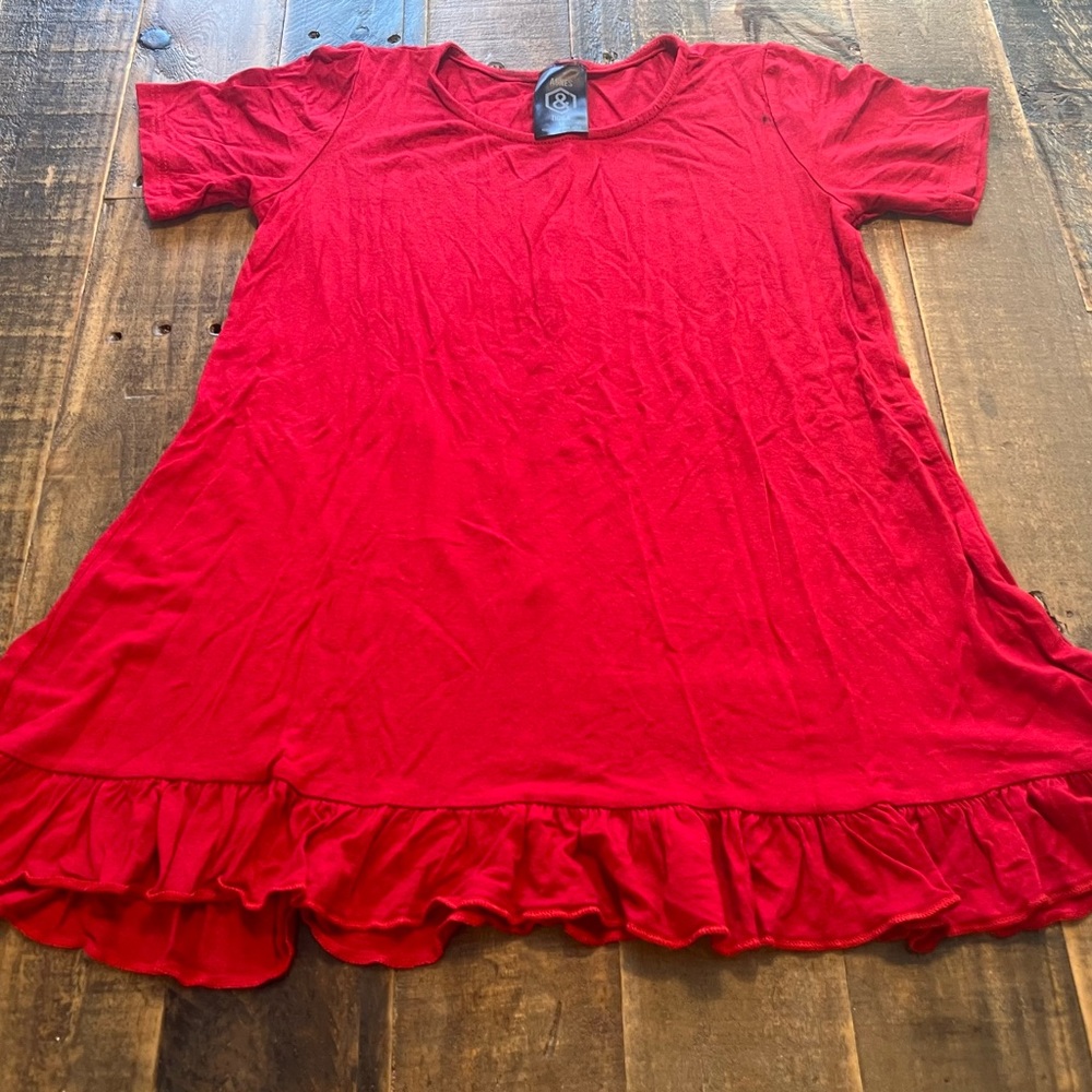 Agnes & Dora Kids Ruffle Tunic red size medium